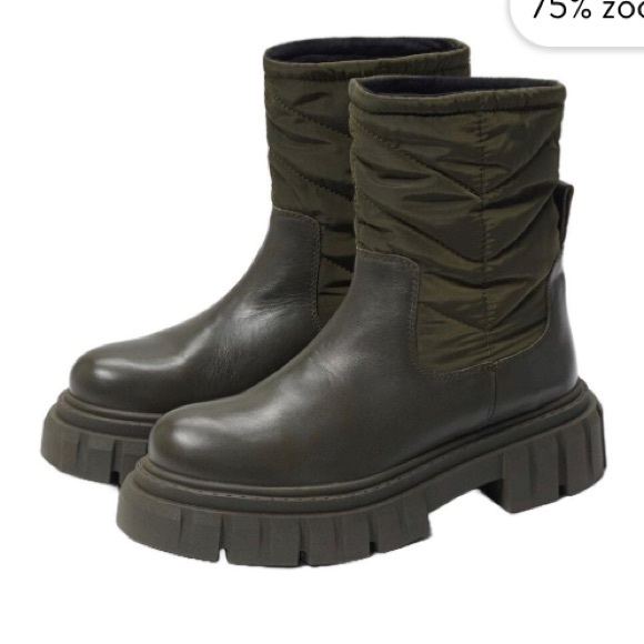 Sam Edelman Orleans Olive Pull On Mid Calf Lug Sole Chunky Heel Winter Boots - Picture 1 of 6